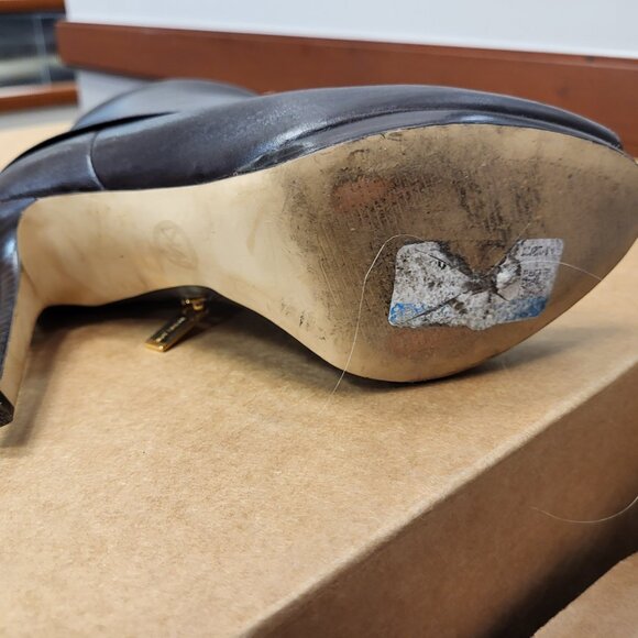 Michael Kors Kendra Peep Toe Booties Brown Leather Ankle Boots Size 8 - Picture 8 of 14